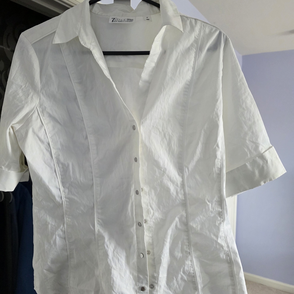 New York & Company White Button Down Shirt